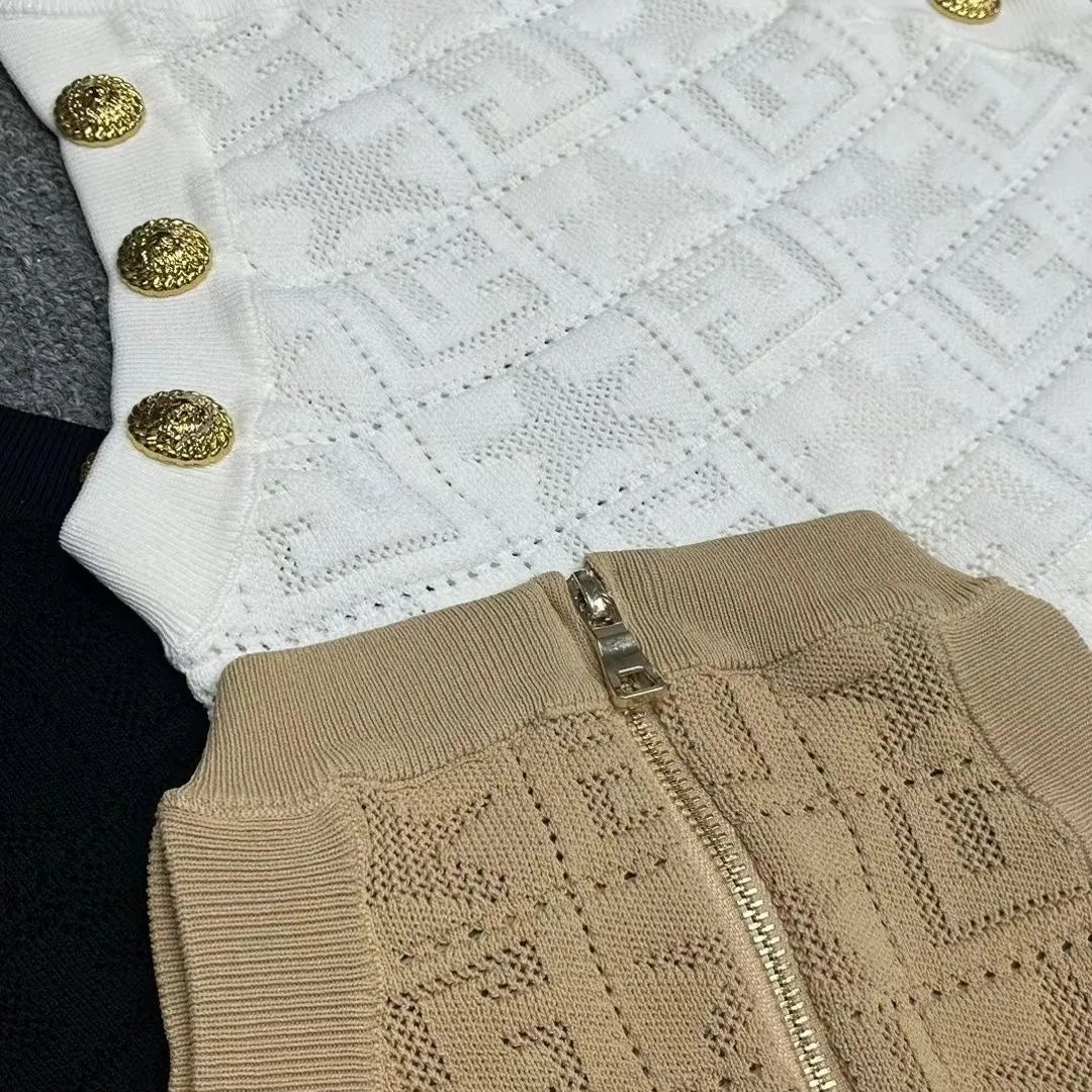 Women's knitted dress letter hollow sleeveless vest dress summer temperament dress