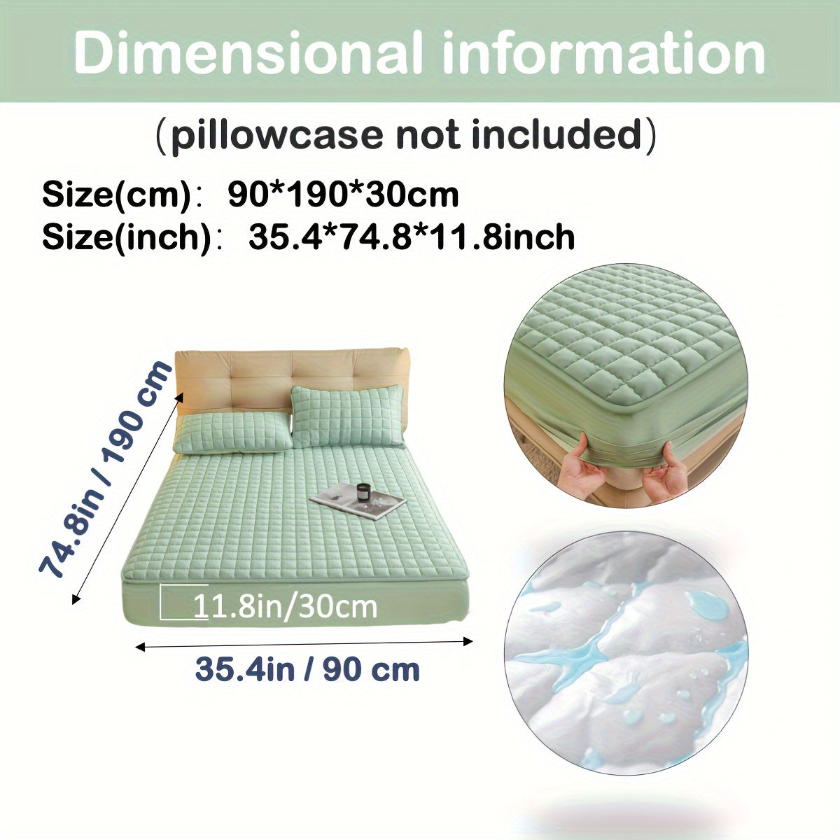 1pc Deluxe Hypoallergenic Mattress Protector - Deep Pocket, Quilted, Waterproof and Soft, for Comfortable Sleep in Bedroom or Guest Room