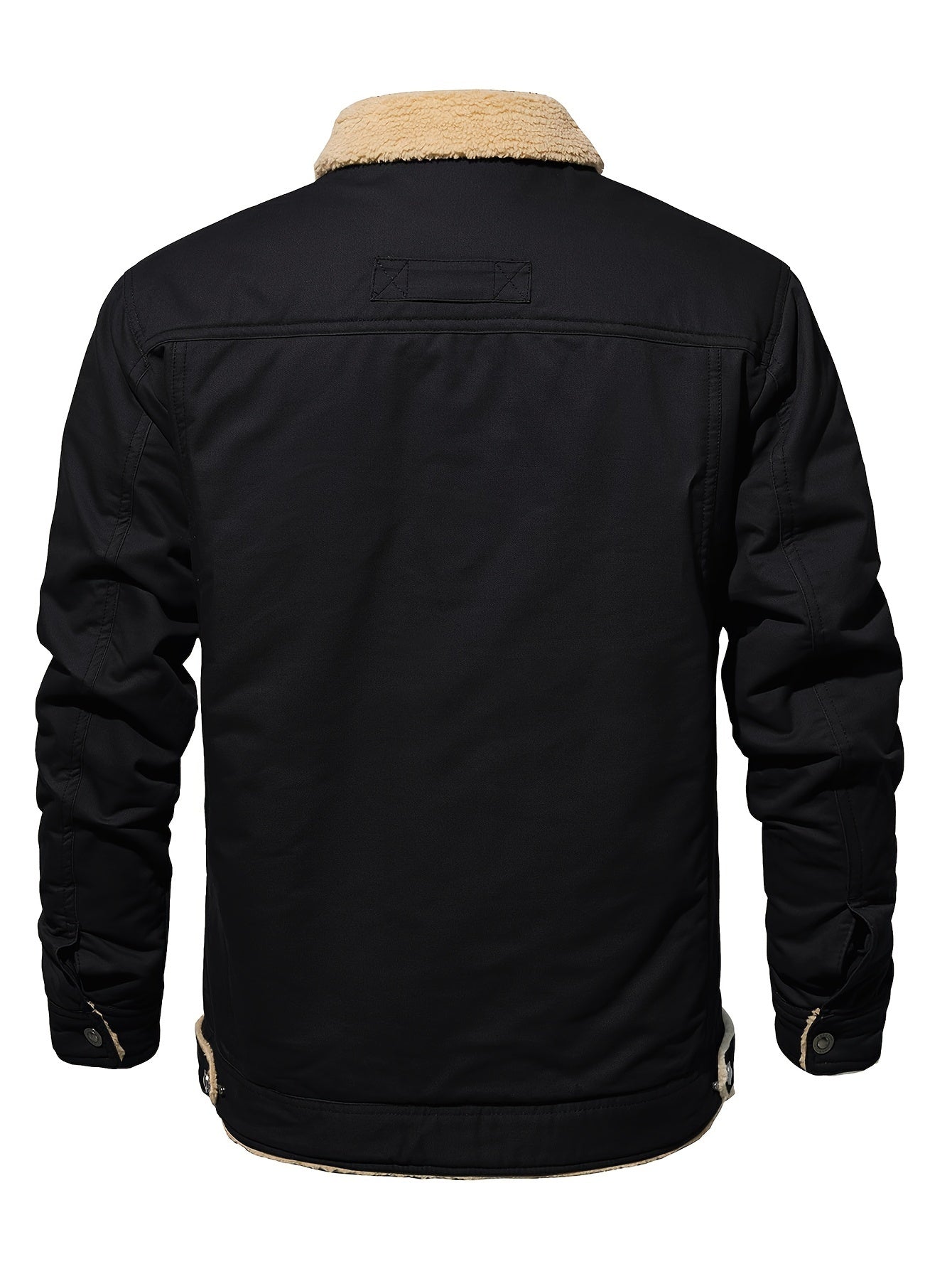 Men's Plus Size Lapel Fleece Jacket Coat Winter Windproof Metal Button Fleece Lined Warm Jacket Adjustable Snap Button Cuffs And Hem Multiple Pockets Soft And Comfortable For Traveling Work Motorcycle Riding Hiking Camping Golf Fleece Warm Jacket