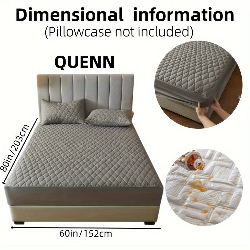 1pc Solid Color Luxurious Mattress Protector - Waterproof, Soft & Cozy Cover - Non-slip All-inclusive Guest Room Bedding - Excludes Pillowcase & Pillow Insert