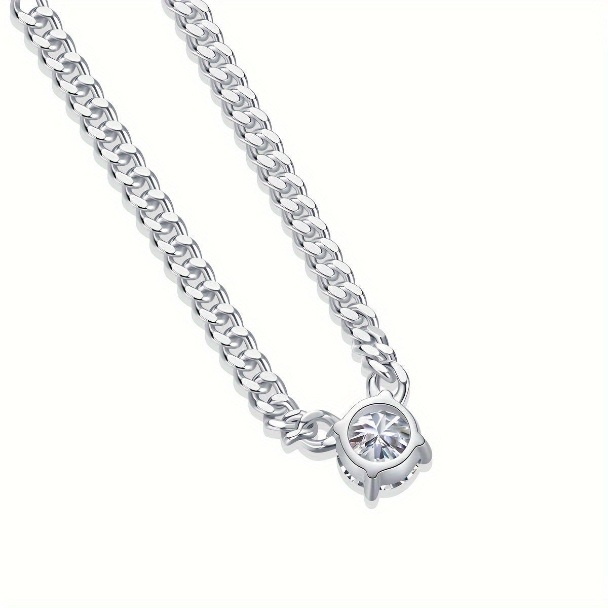 1.0ct/2.0ct/3.0ct/S925 Silver Moissanite Necklace/Blaze/Male/Female/Atmosphere Fashion/Party/Anniversary/Gift for Man/Woman/Girlfriend w/Certificate/18K Platinum Plated/Holiday Gift GRA Certificate