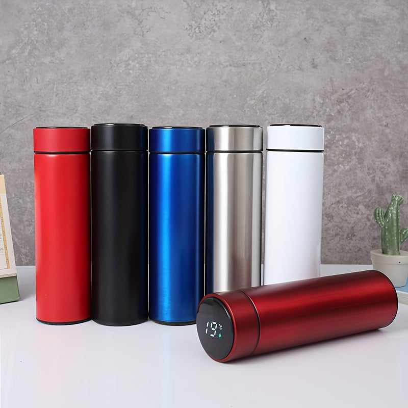 1pc, Vacuum Flask With Temperature Display, 304 Stainless Steel Insulated Water Bottles, Travel Thermal Cups, For Hot And Cold Beverages, Summer Winter Drinkware, Gifts