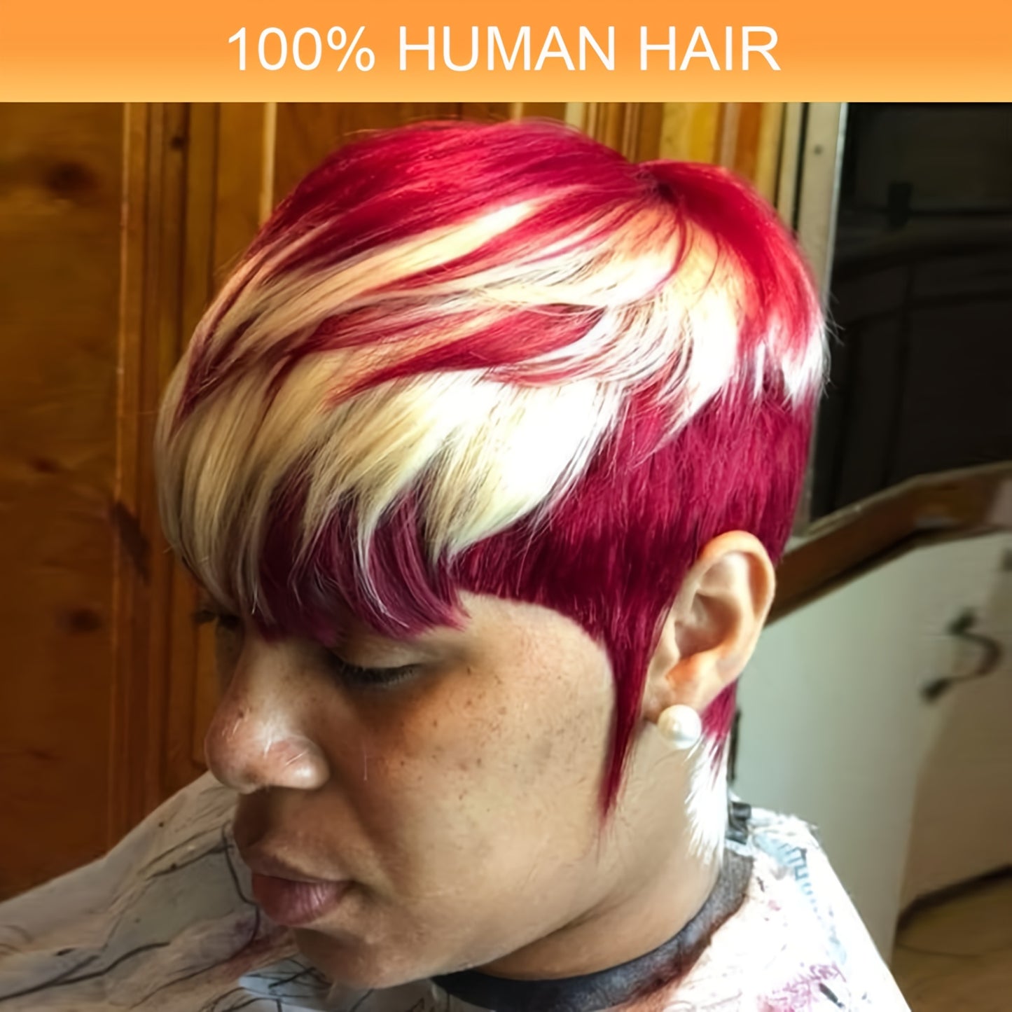 Real Human Hair Pixie Cut Wig for Black Women Short Wigs for Black Women Brazilian Virgin Human Hair Glueless Wig None Lace Front Full Machine Made Layered Wig Pixie Wigs for Black Women Haircut Short Wigs for Daily Use