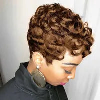 Synthetic Wigs Short Pixie Wigs for Black Women Short Black Curly Pixie Wigs Synthetic Hair Wigs for Black Women Natural Wavy Black Pixie Cut 240329