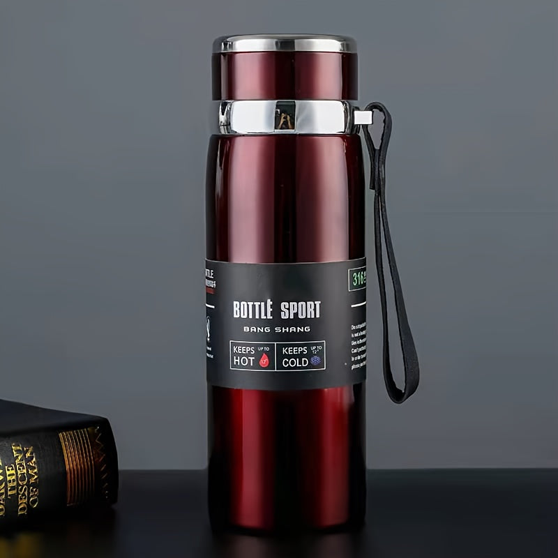 35oz Stainless Steel Insulated Mug - Leakproof, Portable Travel Jug with Sling for Outdoor Sports & Climbing