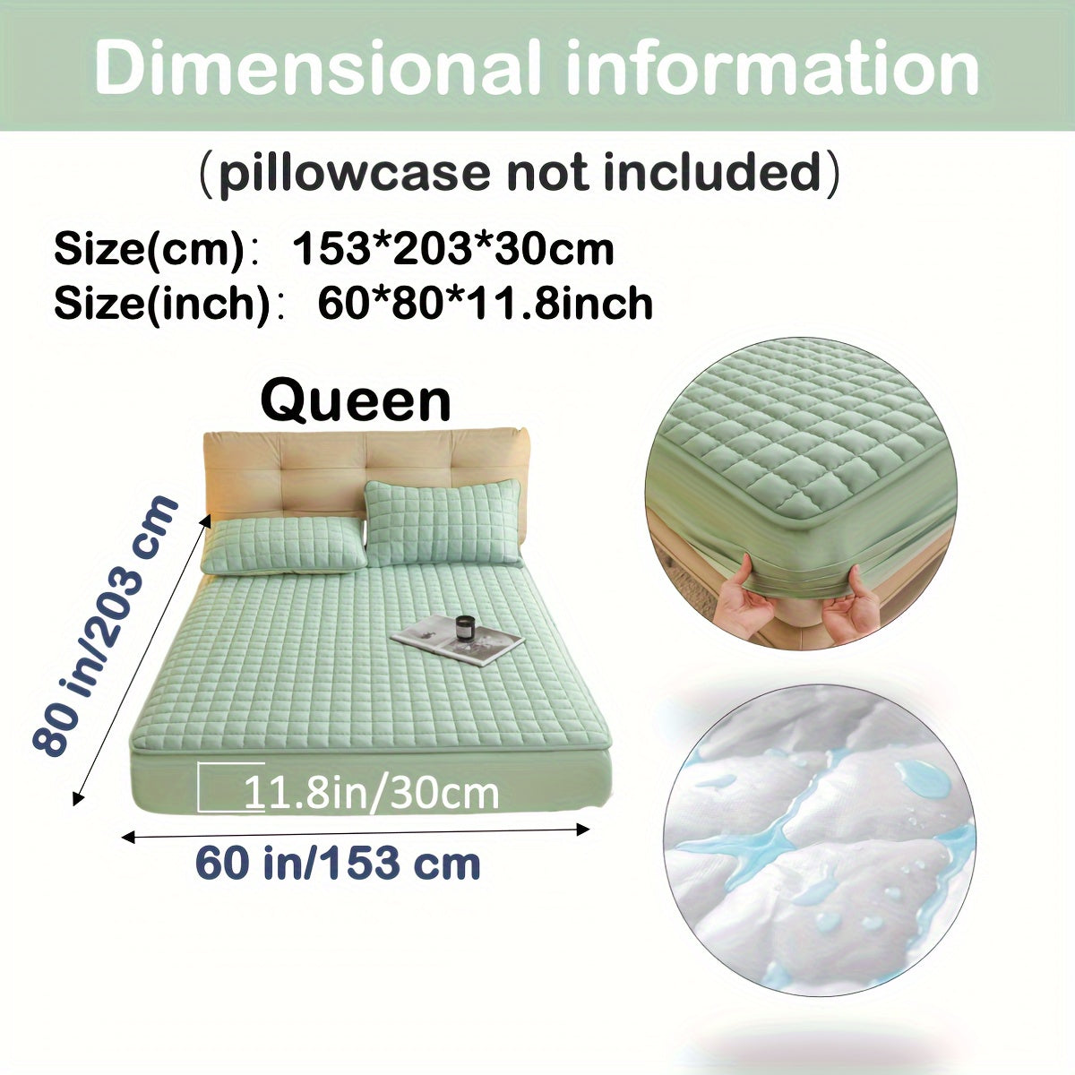 1pc Deluxe Hypoallergenic Mattress Protector - Deep Pocket, Quilted, Waterproof and Soft, for Comfortable Sleep in Bedroom or Guest Room