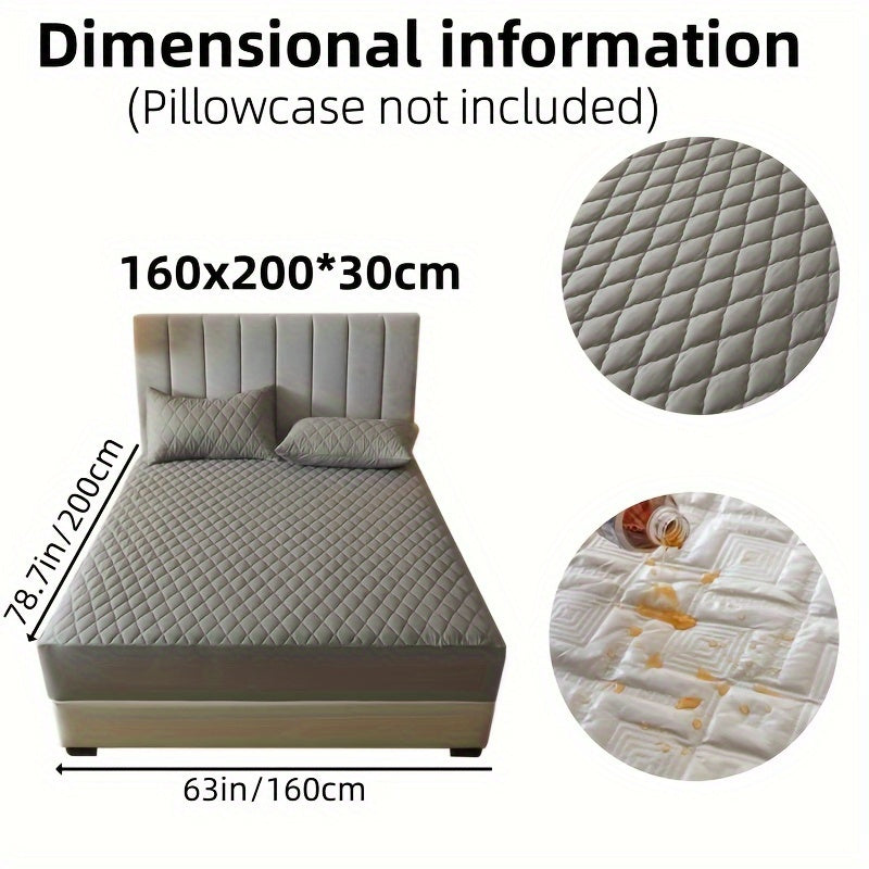 1pc Solid Color Luxurious Mattress Protector - Waterproof, Soft & Cozy Cover - Non-slip All-inclusive Guest Room Bedding - Excludes Pillowcase & Pillow Insert
