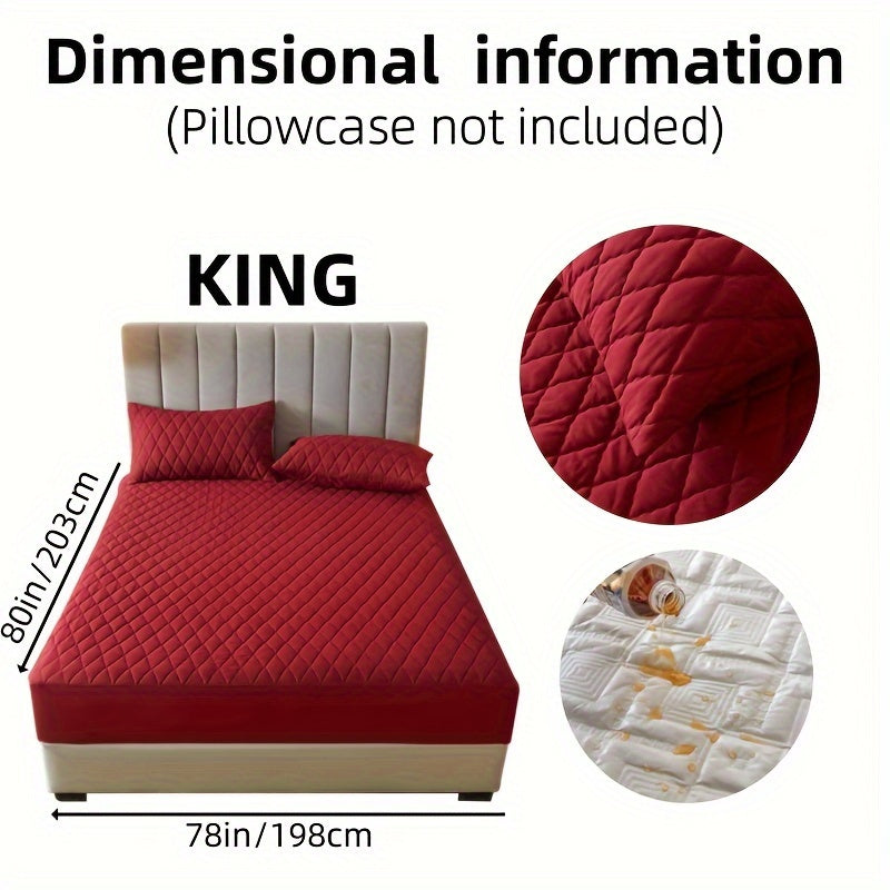 1pc Solid Color Luxurious Mattress Protector - Waterproof, Soft & Cozy Cover - Non-slip All-inclusive Guest Room Bedding - Excludes Pillowcase & Pillow Insert