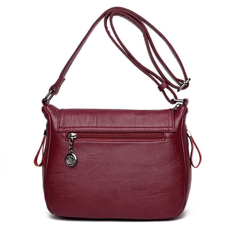 ZllKl Hot Sale Women's Bag Korean Style New Women's Shoulder Bag Soft Leather Cross-Body Bag European and American Small Square Bag Factory Wholesale