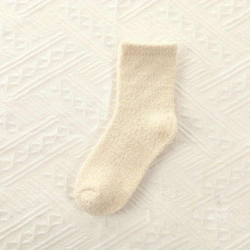 3pairs Boys Girls Kids Thickened Warm Socks For Winter, Loose Top Comfy Crew Socks, Children's Trendy Socks