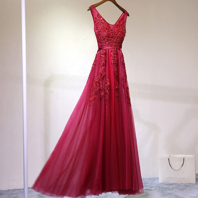 2025 Dress New Banquet Evening Dress Bridal Toast Dress Long Celebrity Party Dress Host Bridesmaid Dress
