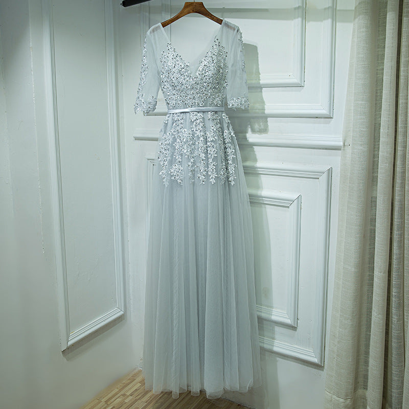 2025 Dress New Banquet Evening Dress Bridal Toast Dress Long Celebrity Party Dress Host Bridesmaid Dress
