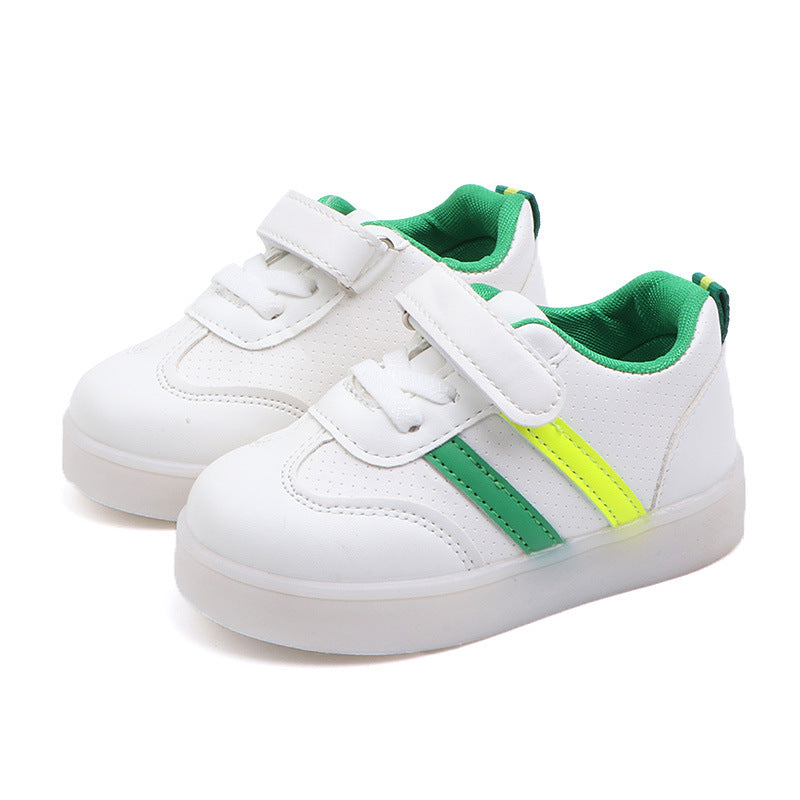 ZllKl Children's Luminous Shoes Korean Style New Children's Shoes Boys and Girls Luminous Casual Shoes Board Shoes Colorful Flash Shoes