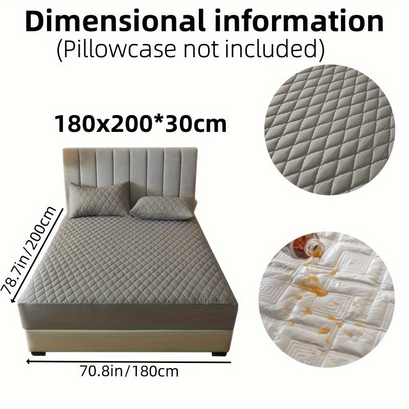 1pc Solid Color Luxurious Mattress Protector - Waterproof, Soft & Cozy Cover - Non-slip All-inclusive Guest Room Bedding - Excludes Pillowcase & Pillow Insert