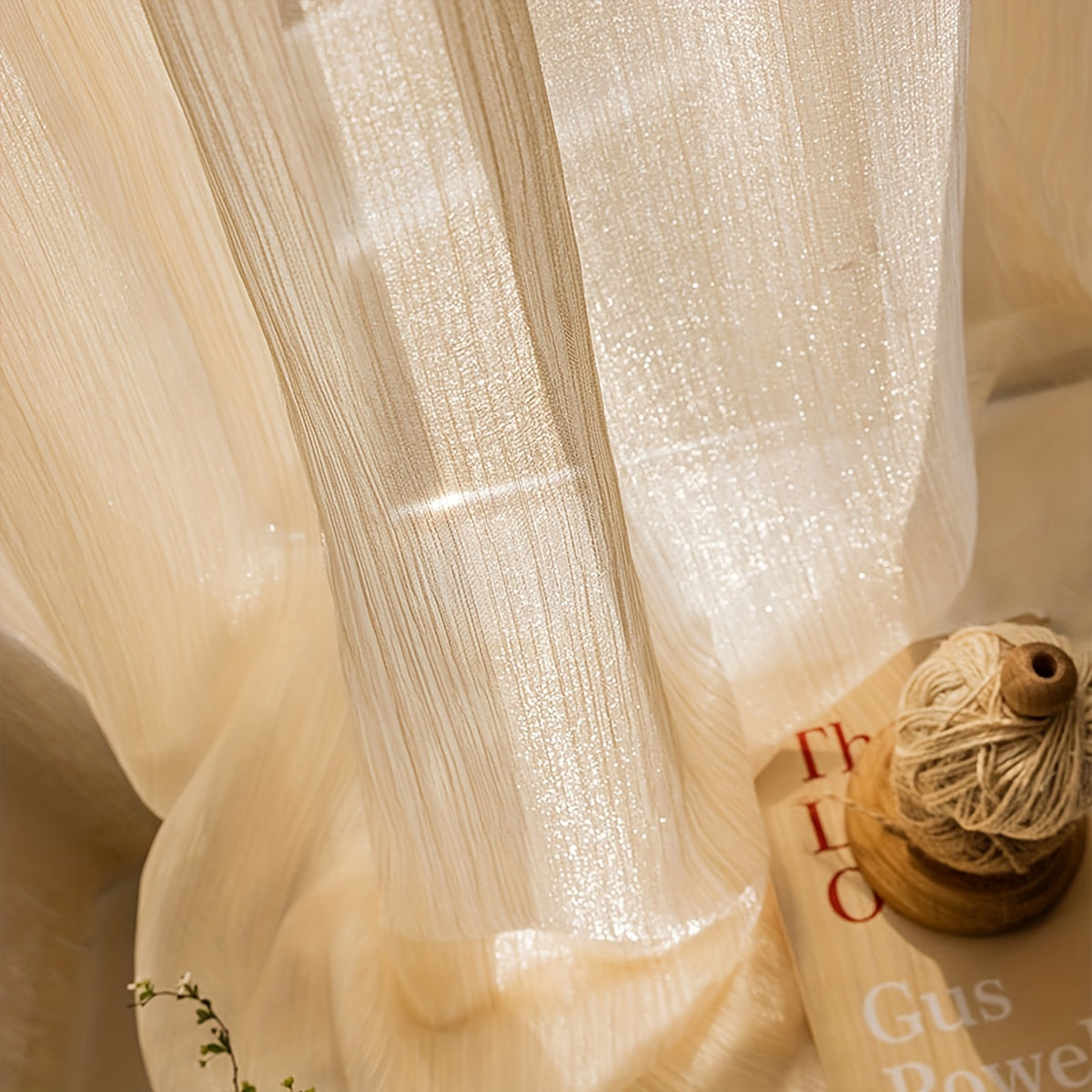 1-Panel Solid Color French Sheer Curtain - Elegant Rod Pocket Design, Light-Filtering, Balcony and Living Room Ready - Easy Installation, Bedroom and Floating Window Decoration Ideal
