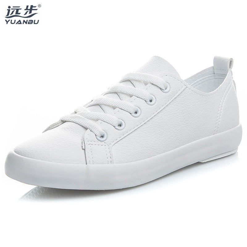 ZllKl Yuanbu Summer Leather Hong Kong Style Flat Shoes Korean Style Versatile Outdoor Leisure Work Black Shoes for Students Female Cloth Shoes