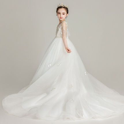 ZllKl Children's Dress New Princess Dress Birthday Pettiskirt Little Girl Western Style Trailing Evening Dress Flower Children's Dress