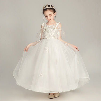 ZllKl Children's Dress New Princess Dress Birthday Pettiskirt Little Girl Western Style Trailing Evening Dress Flower Children's Dress