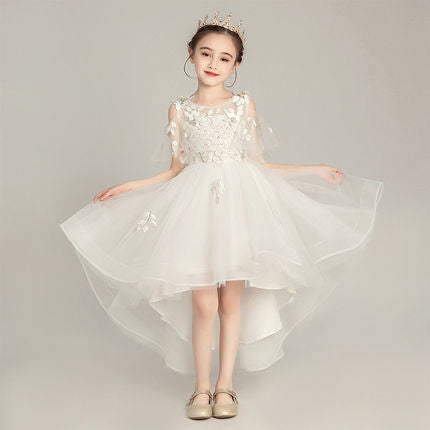 ZllKl Children's Dress New Princess Dress Birthday Pettiskirt Little Girl Western Style Trailing Evening Dress Flower Children's Dress