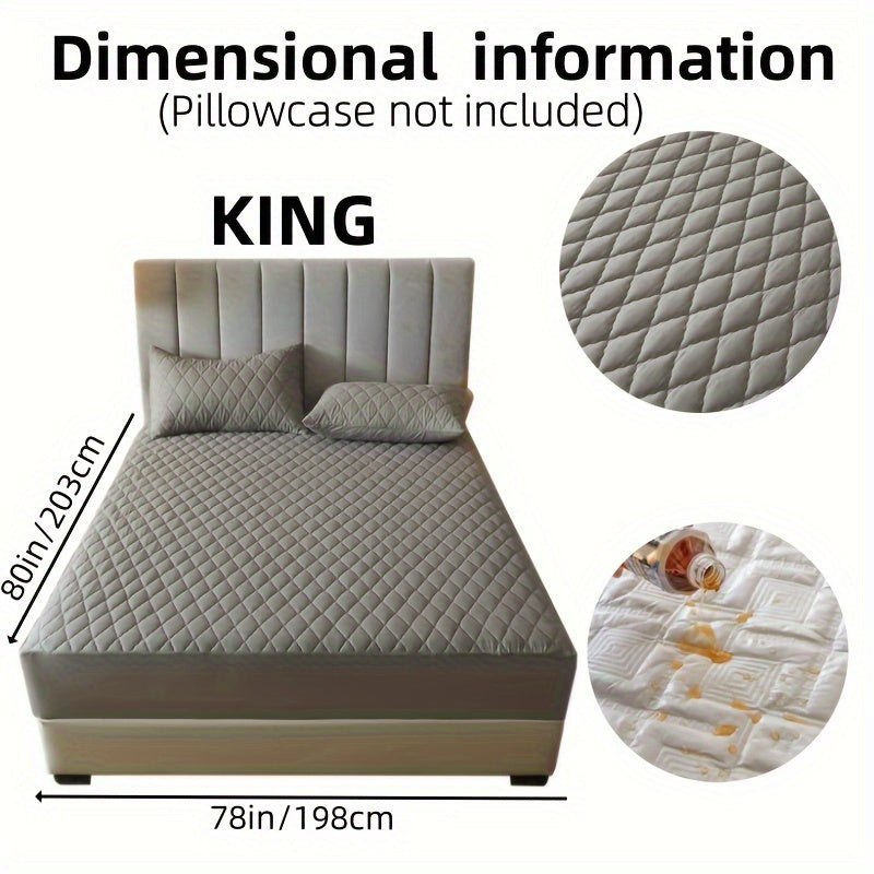 1pc Solid Color Luxurious Mattress Protector - Waterproof, Soft & Cozy Cover - Non-slip All-inclusive Guest Room Bedding - Excludes Pillowcase & Pillow Insert