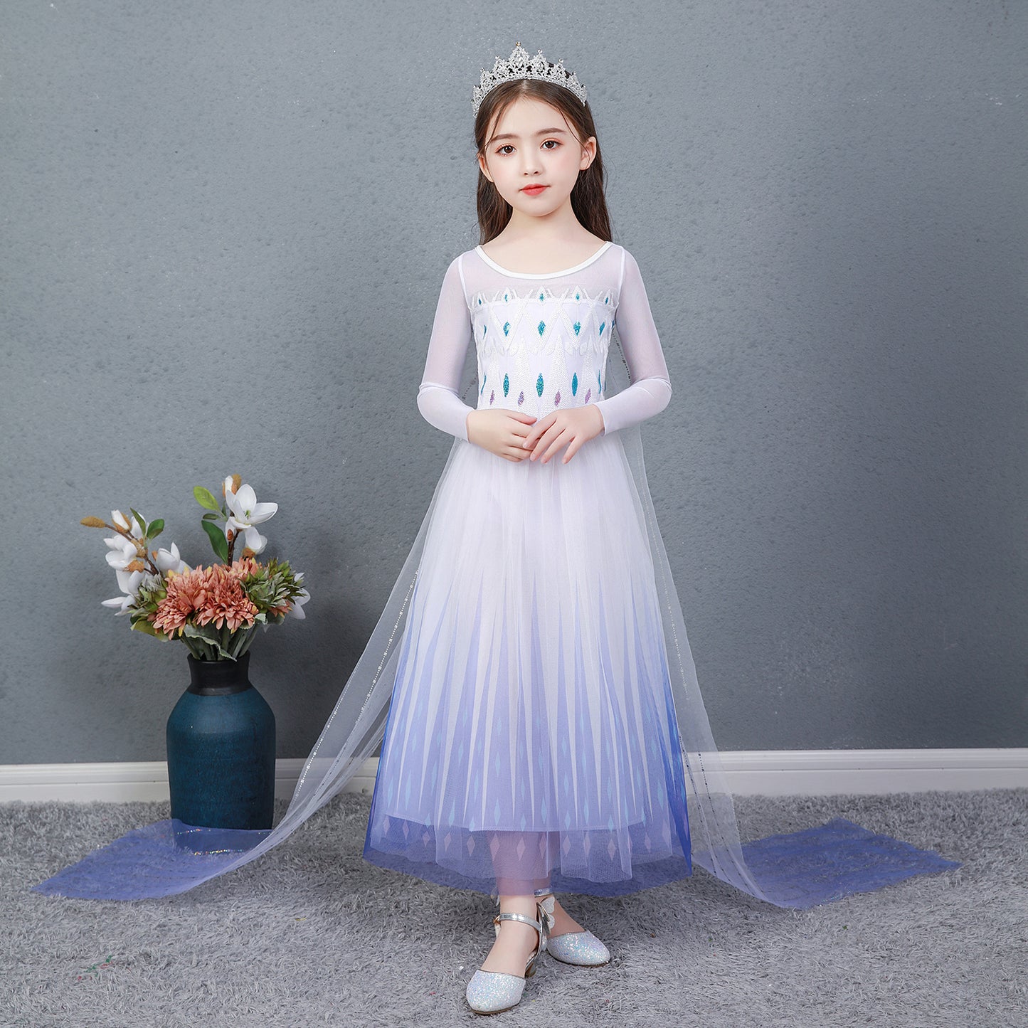 ZllKl Frozen 2 Princess Elsa Dress Girl Aisha's Dress Summer Kids' Skirt Clothes Aisha