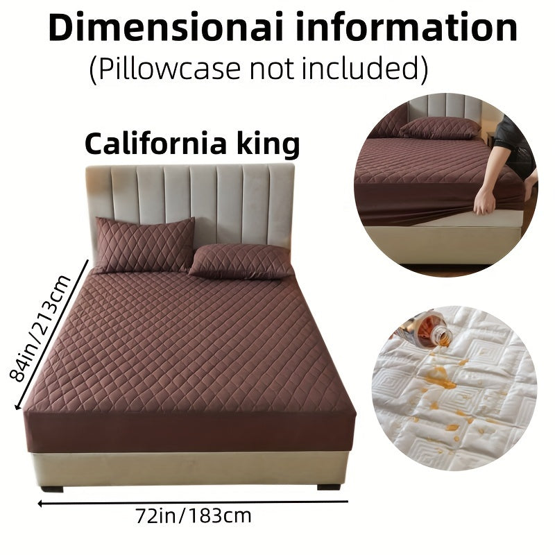 1pc Solid Color Luxurious Mattress Protector - Waterproof, Soft & Cozy Cover - Non-slip All-inclusive Guest Room Bedding - Excludes Pillowcase & Pillow Insert