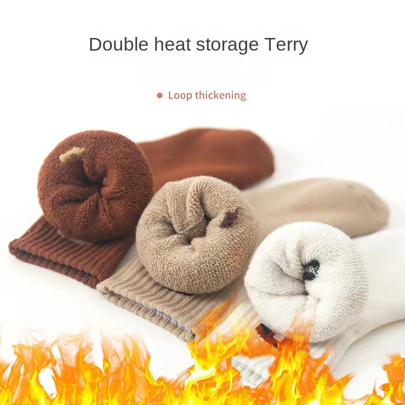 5 Pairs Of Boy's Thickened Thermal Ankle Socks, Vintage Comfy Breathable Socks For Kid's Wearing