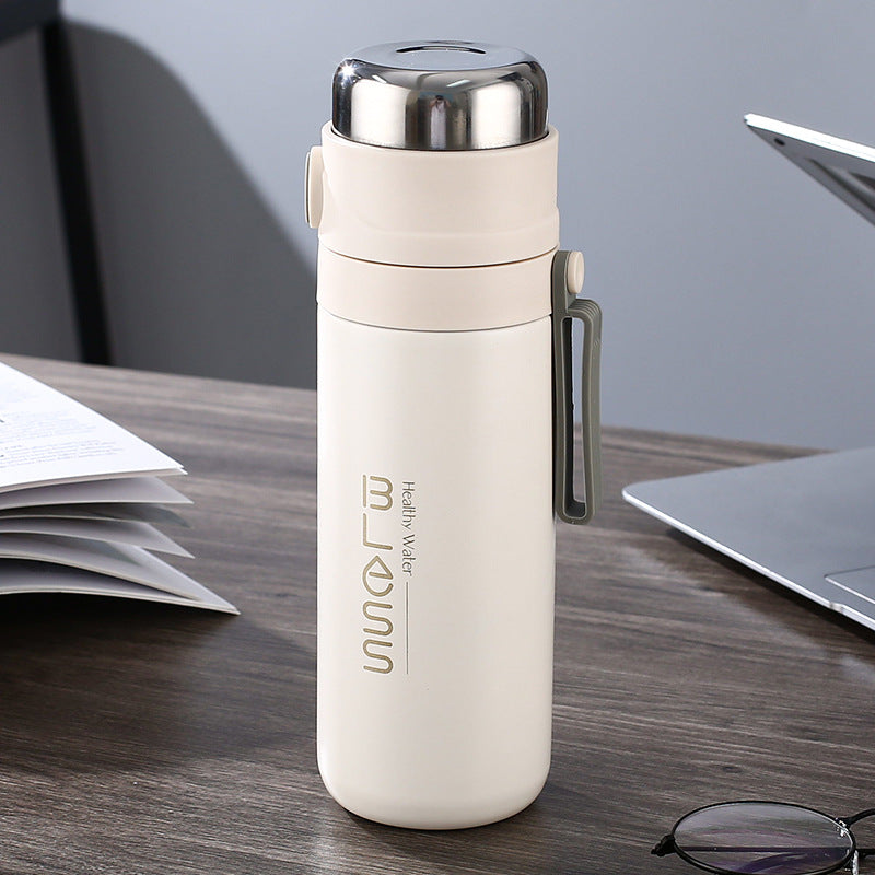 1pc, Vacuum Flask With Tea Infuser, 16.91oz Stainless Steel Insulated Water Bottles, Travel Thermal Cups, For Hot And Cold Beverages, Summer Winter Drinkware, Gifts