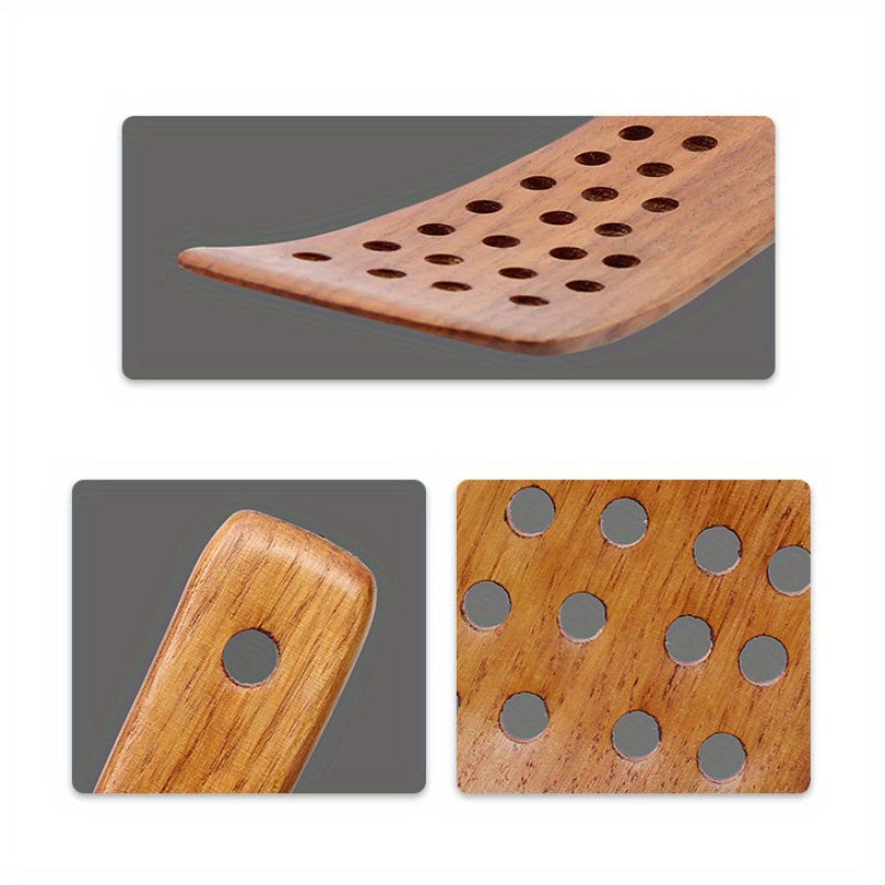 1pc Multifunctional Wooden Slotted Turner - Non-Stick, Heat-Resistant, Ergonomic Handle, Perfect for Pancake Cooking, Kitchen Gadgets, Cheap Items for Home Cooking, Cooking Essentials