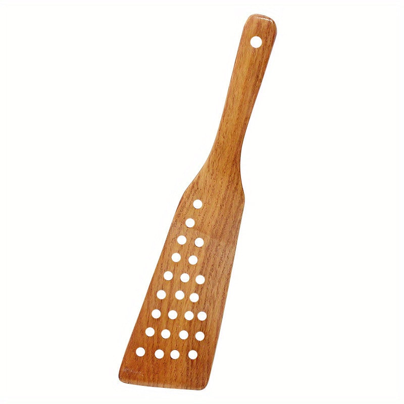 1pc Multifunctional Wooden Slotted Turner - Non-Stick, Heat-Resistant, Ergonomic Handle, Perfect for Pancake Cooking, Kitchen Gadgets, Cheap Items for Home Cooking, Cooking Essentials