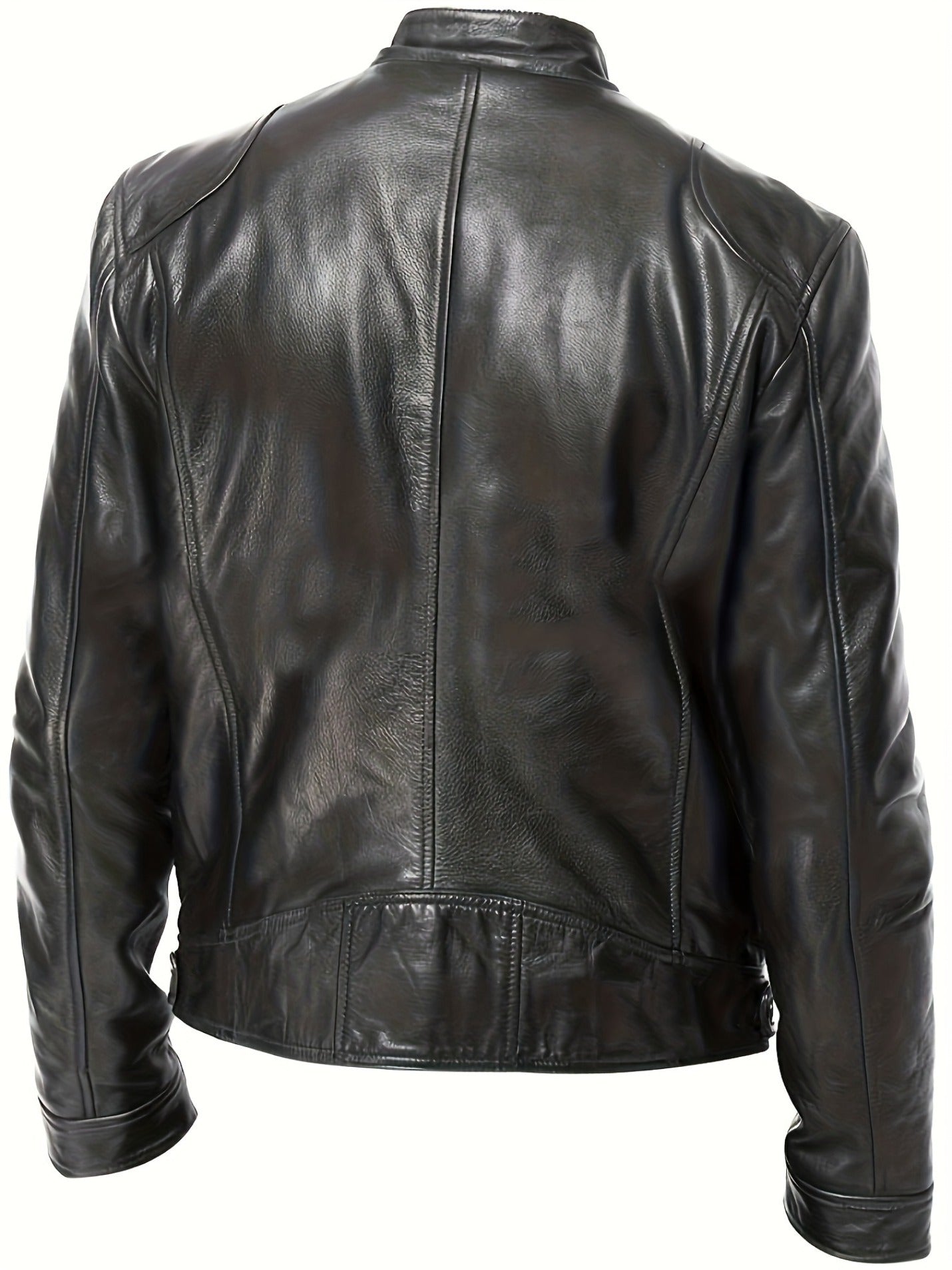 Plus Size Men's Fashionable PU Leather Locomotive Jacket - Stylish, Warm, and Water-Resistant - Perfect for Fall and Winter Seasons