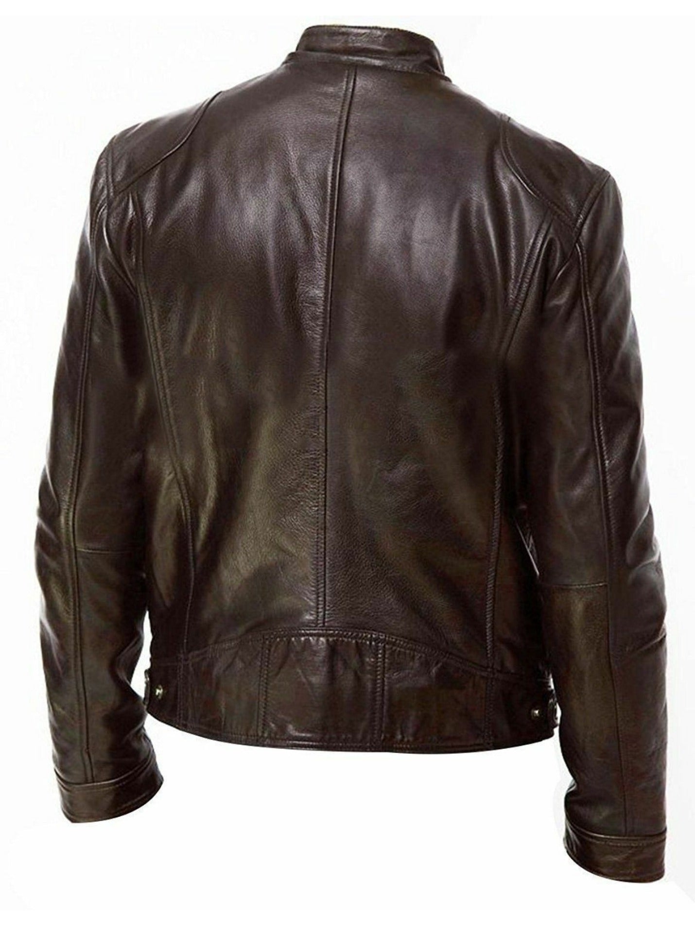 Plus Size Men's Fashionable PU Leather Locomotive Jacket - Stylish, Warm, and Water-Resistant - Perfect for Fall and Winter Seasons