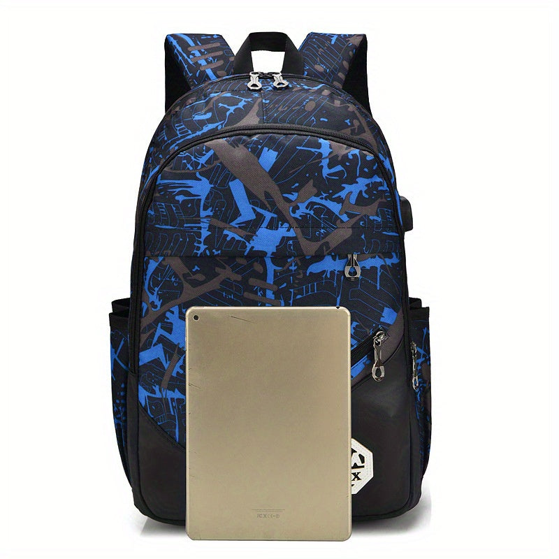 Chic, Large-Capacity Waterproof Backpack Combo: Includes Pencil Case & Crossbody Bag for School, Travel & Daily Commute