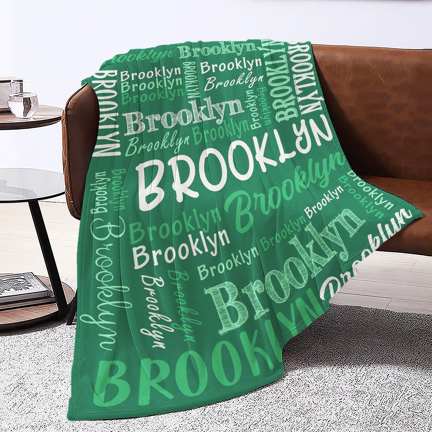 1pc Personalized Luxurious Flannel Blanket - Custom Name Design, Ultra-Soft & Cozy for All-Season Comfort - Perfect Gift for Adults, Ideal for Home, Picnic, and Travel Adventures