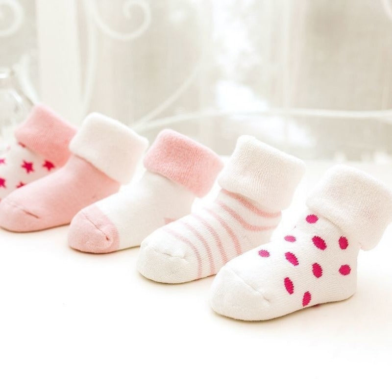5 Pairs Toddler's Novelty Cartoon Cute Floor Socks, Cotton Breathable Thickened Warm Socks, Boys Girls Kids Socks For Autumn And Winter