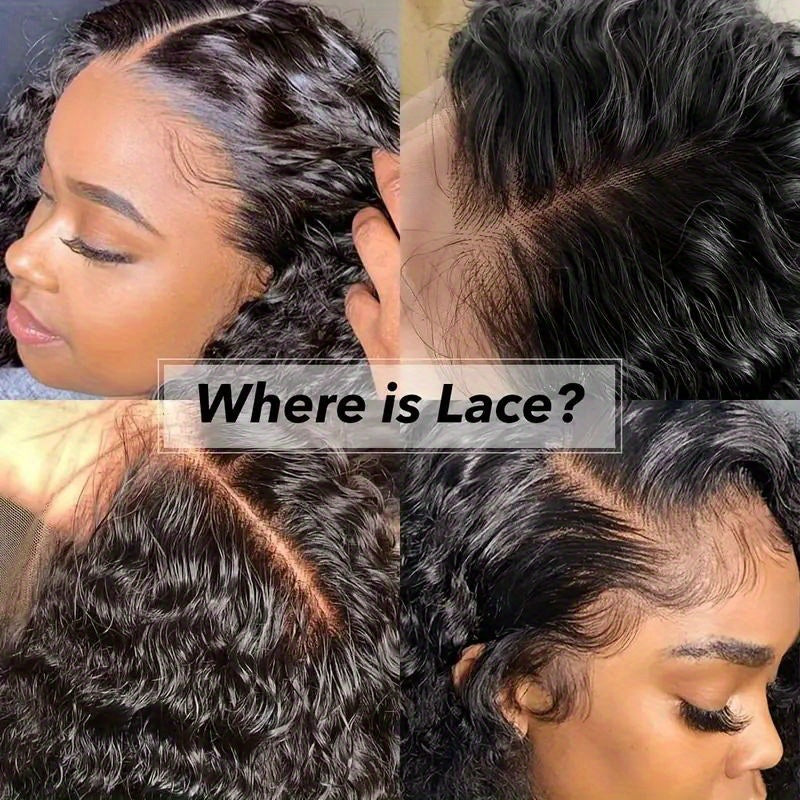 250% Density 28 Deep Curly Lace Front Wig - Pre-Plucked with Baby Hair, Natural Black Color, Kinky Curly Style, 13x6 Lace Area, Basics Style, Suitable for All Women