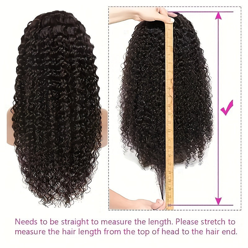250% Density 28 Deep Curly Lace Front Wig - Pre-Plucked with Baby Hair, Natural Black Color, Kinky Curly Style, 13x6 Lace Area, Basics Style, Suitable for All Women