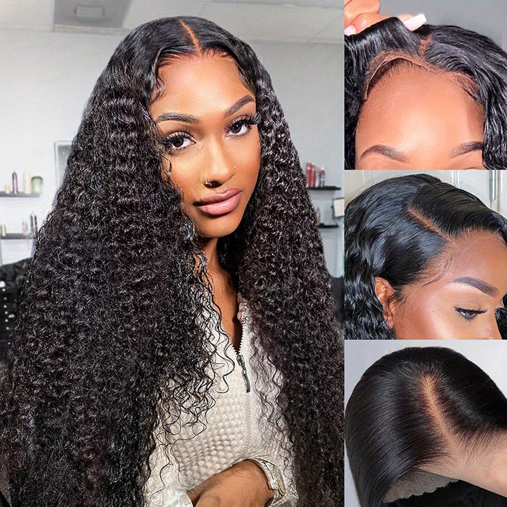 Bye Bye Knots Wear and Go Glueless Wig Pre cut Lace Closure Wig 13x6 Jerry Curly Put on and Go Lace Front Wigs Human Hair 200% Density Natural Color