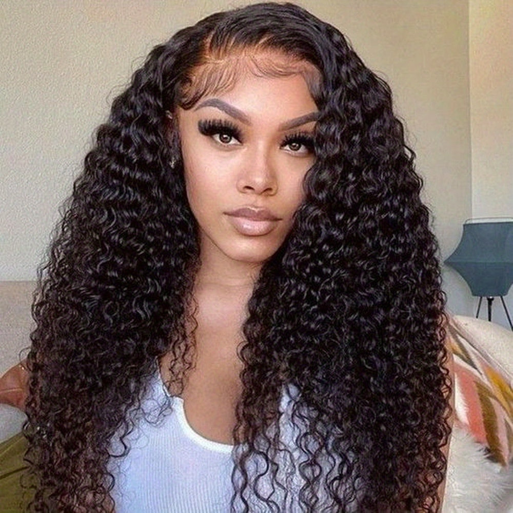 Bye Bye Knots Wear and Go Glueless Wig Pre cut Lace Closure Wig 13x6 Jerry Curly Put on and Go Lace Front Wigs Human Hair 200% Density Natural Color