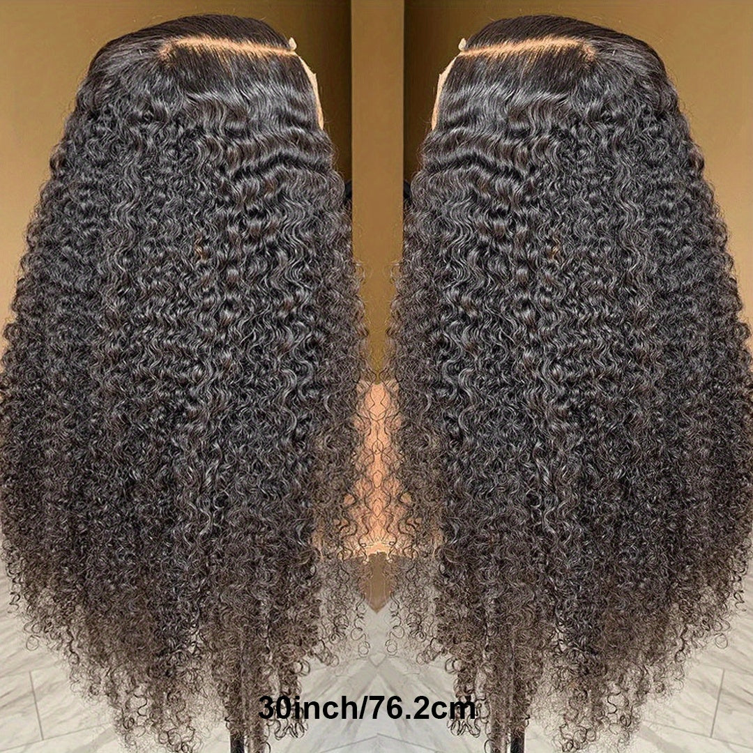 Bye Bye Knots Wear and Go Glueless Wig Pre cut Lace Closure Wig 13x6 Jerry Curly Put on and Go Lace Front Wigs Human Hair 200% Density Natural Color
