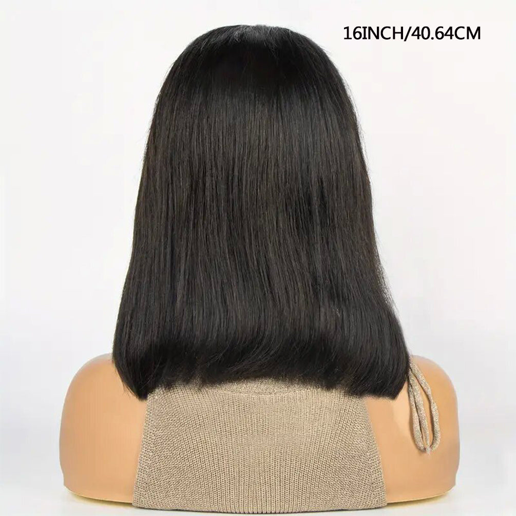 Glueless Wigs Human Hair bob Straight Human Hair Lace Front Wigs for Beginners 100% Glueless Wigs 13x4 Lace Closure Human Hair Wig for Women Pre Cut Lace Natural Color 250% Density