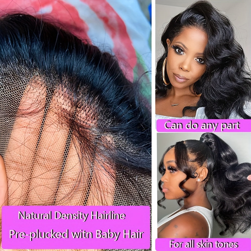 Put On And Go Glueless Bob Wig - Body Wave Lace Front Human Hair Wigs For Women - Pre Plucked And Pre Cut 13x4 Lace Closure - No Glue Needed For Beginners 180%
