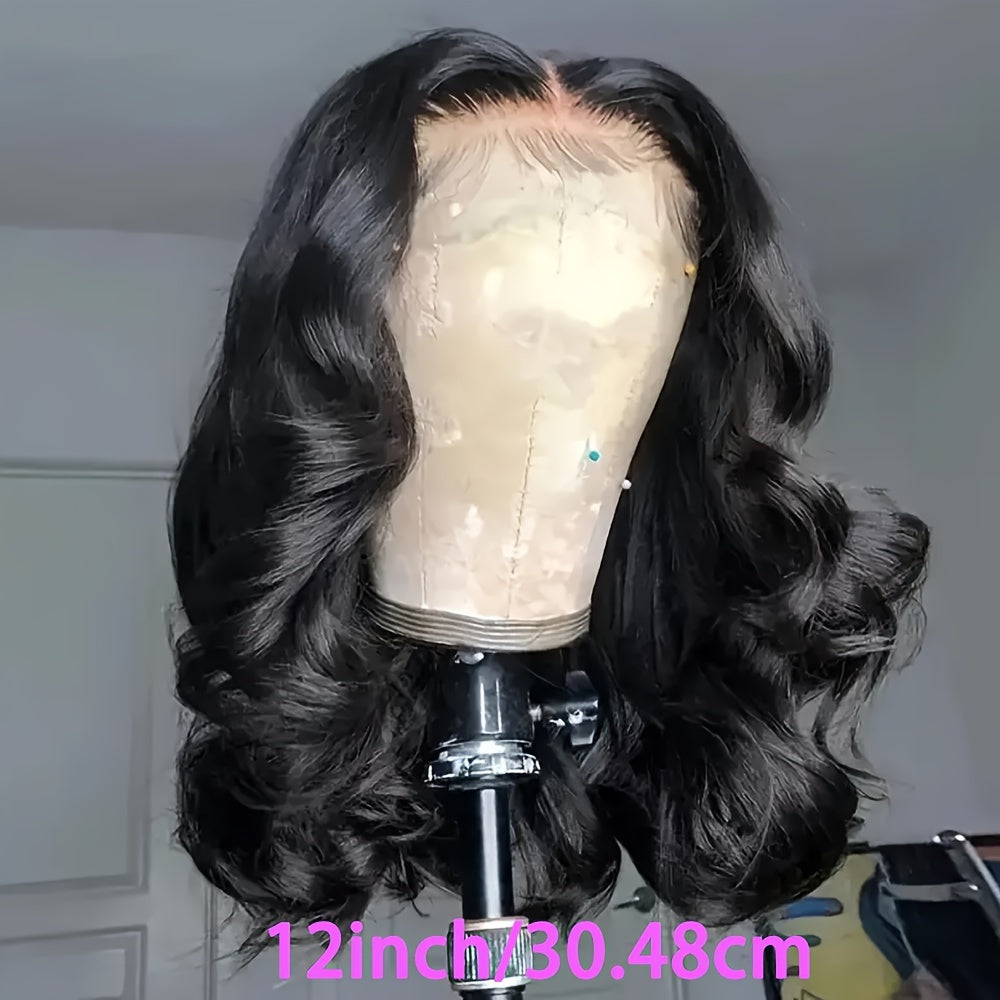 Put On And Go Glueless Bob Wig - Body Wave Lace Front Human Hair Wigs For Women - Pre Plucked And Pre Cut 13x4 Lace Closure - No Glue Needed For Beginners 180%