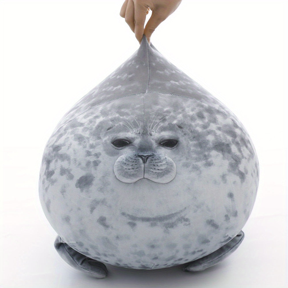 Vintage-Style Chubby Seal Plush Pillow - Soft Polyester, Animal Theme, Perfect for Bed & Sofa Decor, Ideal Gift for Birthdays, Valentine's Day, Christmas