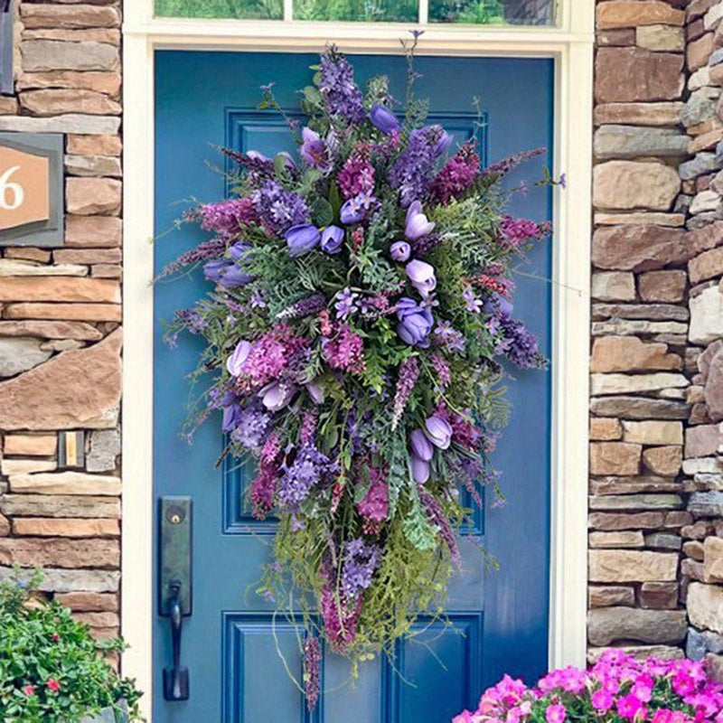 Artificial Spring Floral Wreath Decor - Flower Wreath Home Decoration