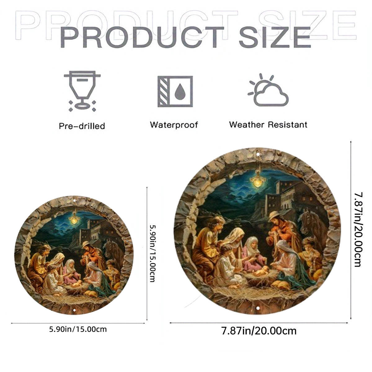 1pc Acrylic Nativity Scene Window Decoration Hanging- Durable and Waterproof Religious Decoration, Easy To Hang, Perfect for Indoor Home Decoration and Outdoor Garden Decoration, New Year Gift, Holiday Gift, Housewarming Gift for Friends