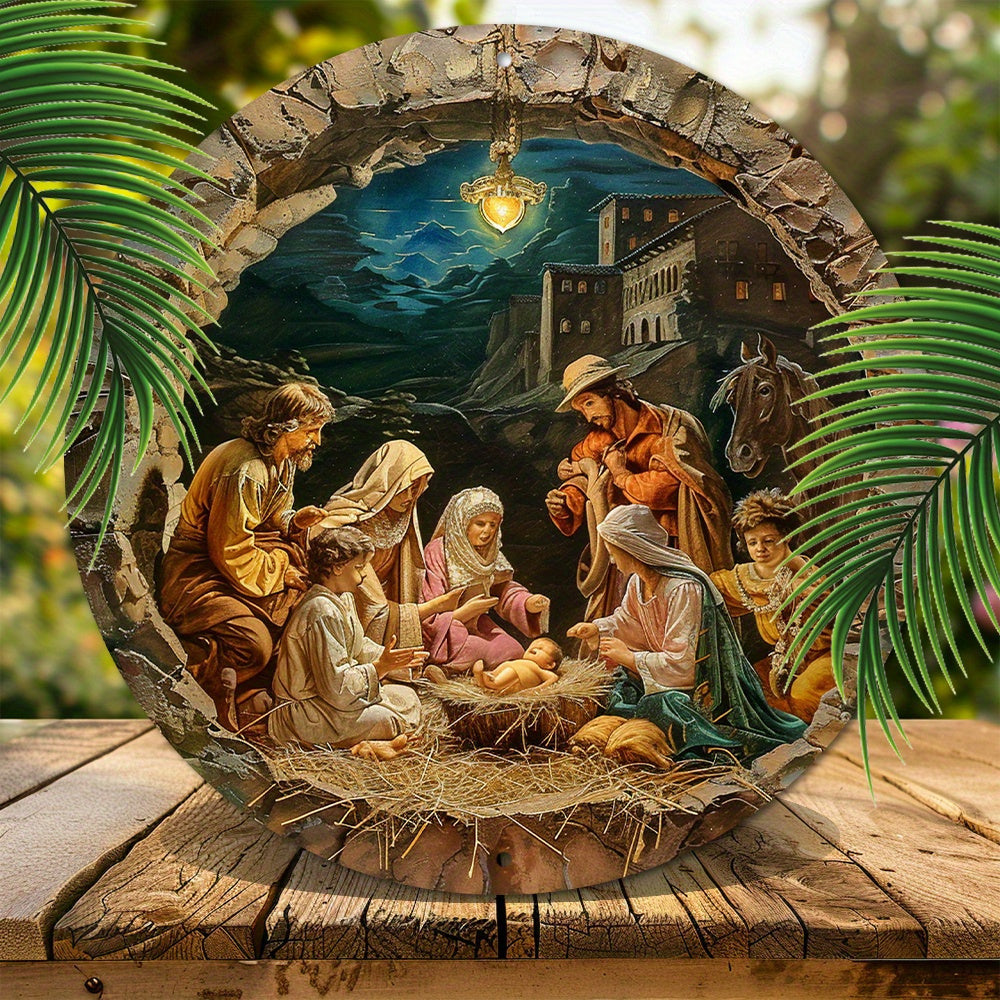 1pc Acrylic Nativity Scene Window Decoration Hanging- Durable and Waterproof Religious Decoration, Easy To Hang, Perfect for Indoor Home Decoration and Outdoor Garden Decoration, New Year Gift, Holiday Gift, Housewarming Gift for Friends