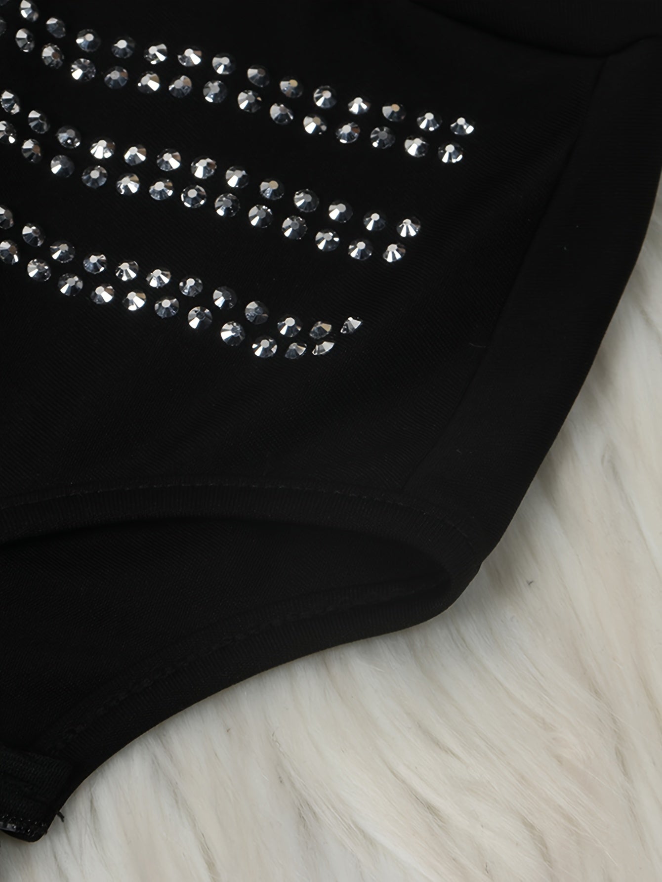 Long Sleeve Rhinestone Bodycon Maxi Dress - Sexy High Elasticity Polyester Party Club Wear with Crew Neck and Split Thigh - Hand Wash Only, All-Season Elegant Clothing for Women