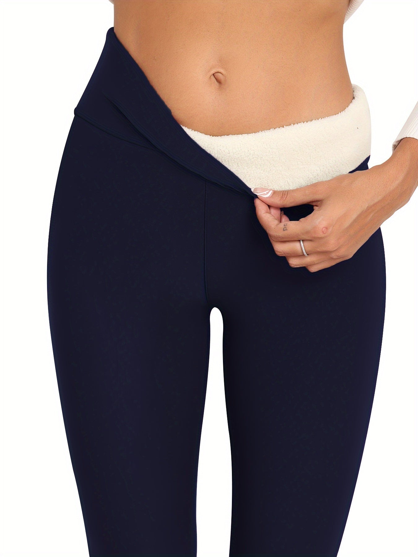 Women's High Waist Winter Fleece Leggings - Soft, Thickened, High Elastic, Warm, Casual, and Comfortable Activewear for Sports and Everyday Wear