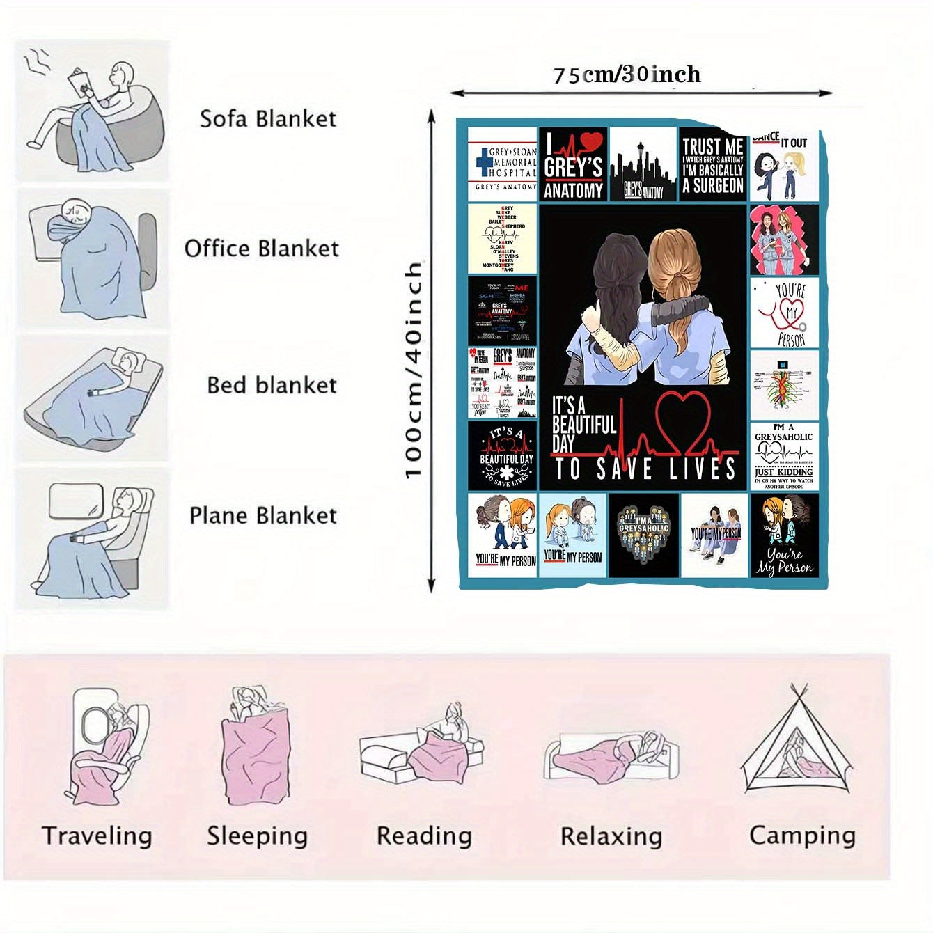 1pc Soft Doctor Flannel Digital Printing Blanket - Ultra Cozy, Warm, and Comfortable for Sofa, Bed, Travel, Camping, and Napping - Perfect Gift for Friends and Special Doctors, Suitable for All Seasons
